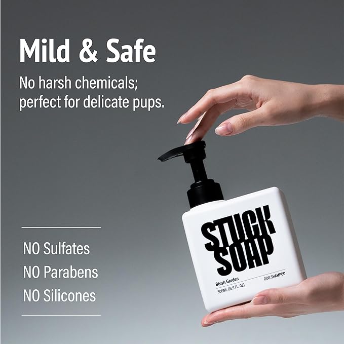 Vegan Dog Shampoo - Inspired by K-Beauty Luxury Spa Care Long-Lasting Scent High-Concentrate Rich Lather Deep Cleaning &amp Odor Control 500ml (Blush Garden)