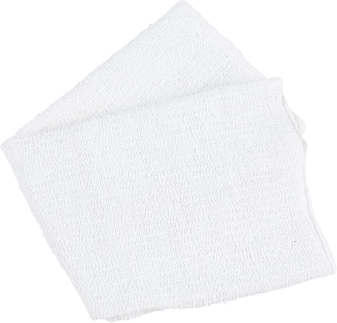 Arkwright Qwick Wick Bar Mop Towels Bulk - (Case of 60) 100% Cotton Quick Dry Dishcloths Super Absorbent Multipurpose Cleaning Rags for Restaurants Kitchen Bathroom Hotel 16 x 19 in Solid White