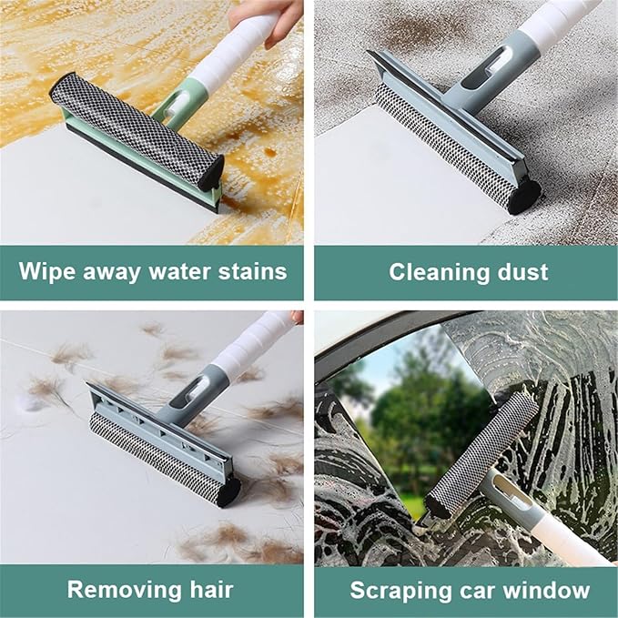 Window Wiper Glass Cleaner for Bathroom Glass Cleaning Brush with Spray WindowHousehold Cleaning Tools ﻿(Gray)