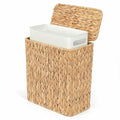 Wicker Trash Can3 Gallon Bathroom Trash Can with LidNatural Water Hyacinth Wicker Waste Basket with Removable Liner for Bedroom Toilet Narrow Spaces