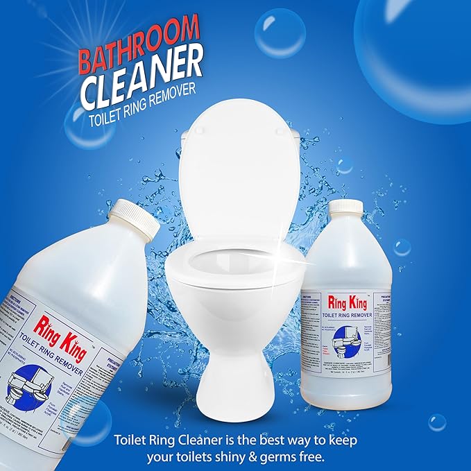 Amazon Brand - Ring King Toilet Bowl Cleaners | Pack Of 6 Toilet Bowl Cleaner Liquid 64oz Fast Acting Bathroom Cleaner For Calcium Water Rust Red Clay &amp Lime Stains – No Scrubbing