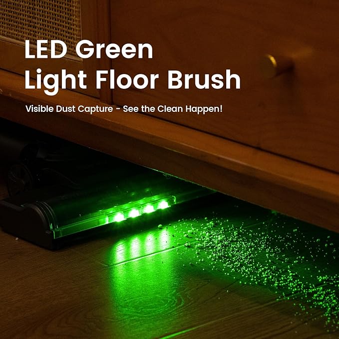 Cordless Vacuum Cleaner 40KPA/500W/35Mins Powerful Suction with Green LED Dust Detection Stick Vacuum Self-Standing Lightweight Handheld Vacuum for Pet Hair Carpet &amp Hard Floor