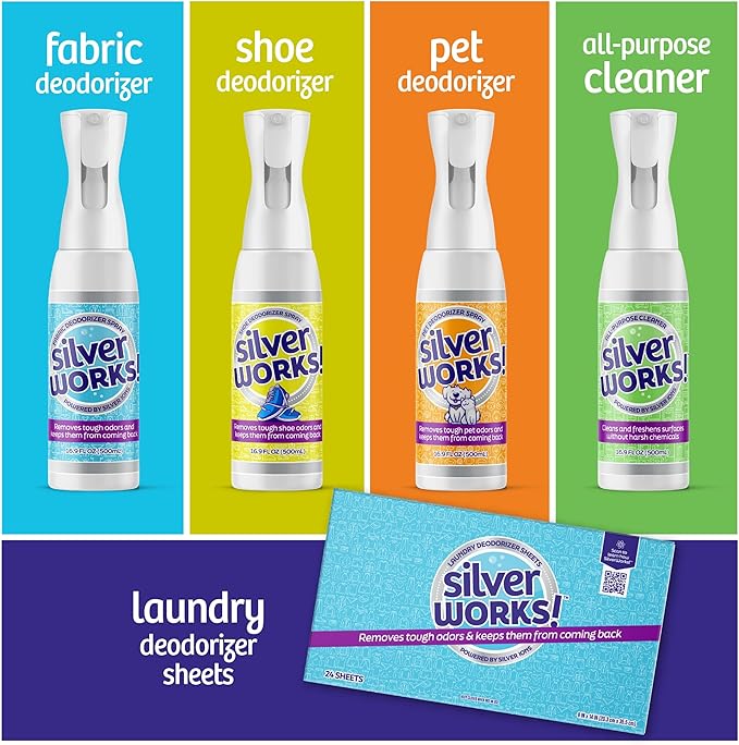 Fabric Spray Odor Eliminator For Home - Powerful Natural Silver Ion Deodorizing Technology - Clothes Furniture And Couch Deodorizer Odor Eliminator And Refresher Spray -16.9oz