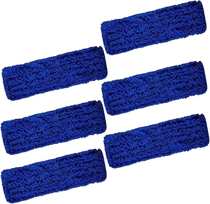 KLEEN HANDLER 6 Pack of 18 Inch Microfiber Dust Mop Large Washable Commercial Mop Head Replacement Sweeper Janitorial Dust Mops Blue