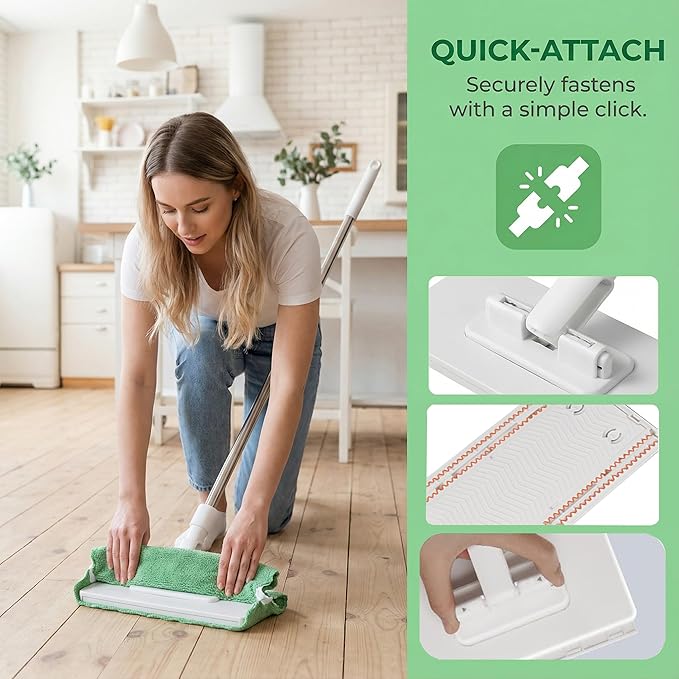 Cloth Changing mini mop Lazy mop Disposable dust mop with Reusable Cloth Automatic Cloth Clip and no-wash mops Multi-Surface mops for Walls Doors and Windows