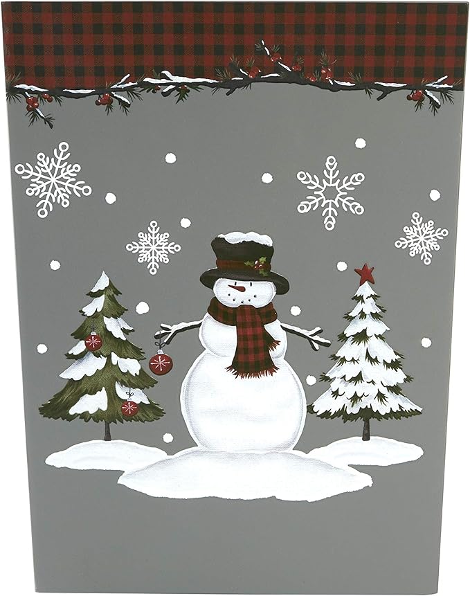 SKL Home Woodland Winter Wastebasket Red