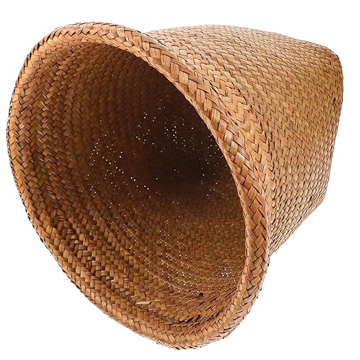 Straw Woven Wastebasket Handmade Storage Bin for Office and Home Waste Can Natural Fiber Design for Organizing Waste in Bedrooms and Bathrooms Random Color