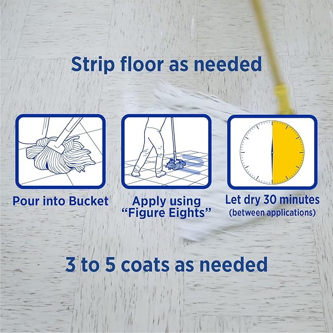 Zep Commercial High-Traffic Floor Polish 4-1 Gallon Bottles Professional Grade Floor Finish For a Range Of Hard Floor Surfaces (ZUHTFF128)