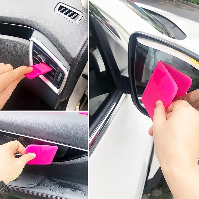 Gomake PPF Squeegee Kit - 5 in 1 Anti-Scratch Soft TPU Squeegee for Vinyl Small Tint Paint Protection Film Vinyl Wrap/Window Tint Tools Mirror/Window/Household Cleaning