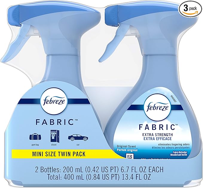 Febreze Fabric Refresher Odor Eliminator Extra Strength Original 2 Count - Pack of 3 (6 Bottles Total)
