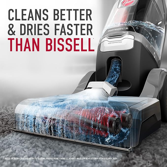 Hoover SmartWash Pet XL Upright Carpet Cleaner Machine for Carpet and Upholstery Automatic Deep Cleaning Carpet Shampooer Converts to Spot Cleaner Pair with Hoover Carpet Cleaner Solution