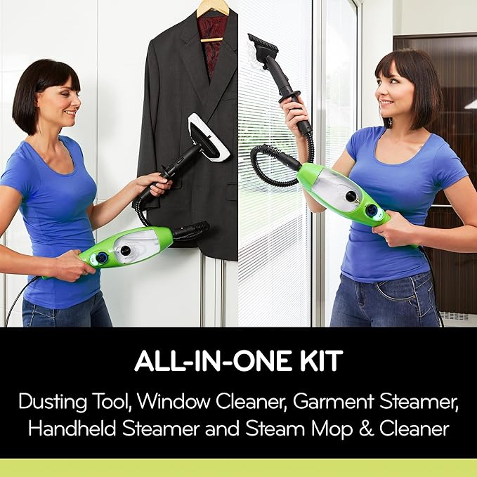 H2O X5 Dual Blast Steam Mop &amp Handheld Steam Cleaner | 5-in-1 Floor Steamer | Forward-Blast Mop Head for Edges &amp Tough Messes | Hardwood Tile &amp Laminate Cleaner