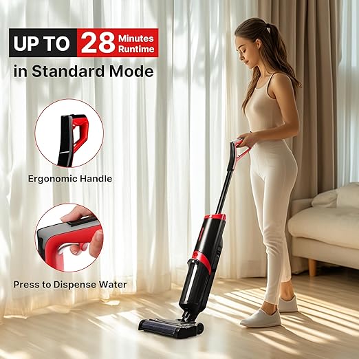 Shop-Vac Wet Dry Vacuum Cleaner and Mop 15000Pa Vacuum Mop All in One Lightweight Multi-Surface Cleaner with Self-Cleaning LED Display &amp Voice Prompts