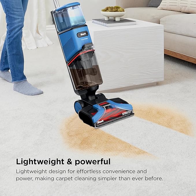 Shark CarpetXpert Upright Carpet &amp Area Rug Cleaner Perfect for Pets Lightweight &amp Powerful Dirt Grime &amp Odor Removal Carpet Shampooer Cleaning Solution Blue EX121BRN