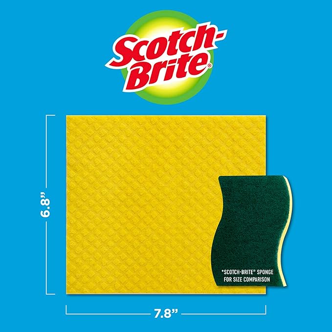 Scotch-Brite Sponge Cloth Swedish Dish Cloths Reusable Alternative to Paper Towels 24 Sponge Cloths