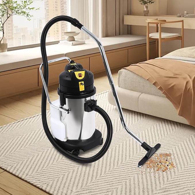 30L/7.93Gal Commercial Carpet Cleaner 1034W 110V Multi-Purpose Floor Cleaner Heavy Duty Extractor Vacuum Washing Machine Industrial Deep Rug Washing Machine with Vacuuming Head for Hotel Office