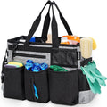 Wearable Cleaning Caddy Bag for Cleaning SuppliesLarge Capacity Cleaning Organizer Grey