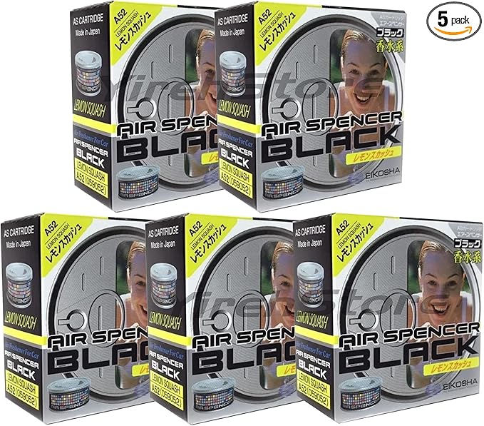 Eikosha Air Spencer Black Lemon Squash (A52) 5-packs Heavy Duty Last Long JDM Japan Car Air Freshener
