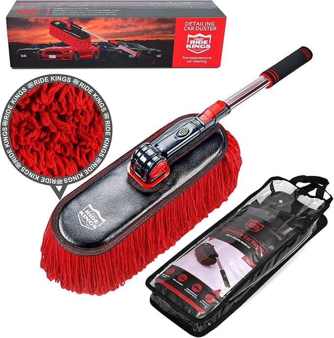 Car Duster Exterior Scratch FreeSoft Car Brush Kit for TruckSUVRV and MotorcycleWax Cotton HairDusters with Extendable HandleDuster for CleaningDust Pollen RemovingNo Lint