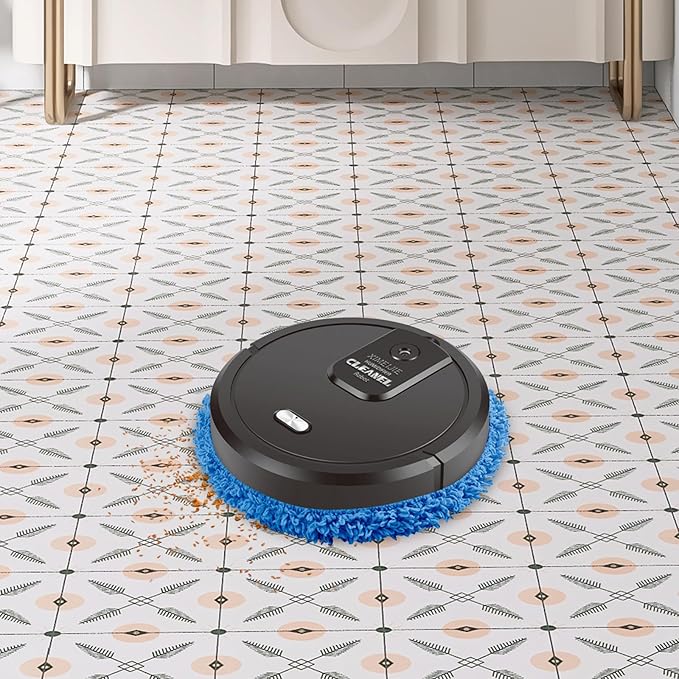 Mopping Cleaner Machine 10000RPM High-Speed Mopping Machine with Wet/Dry Wipes Spray Humidifier Coverage for Hard Floors Pet Hair Black