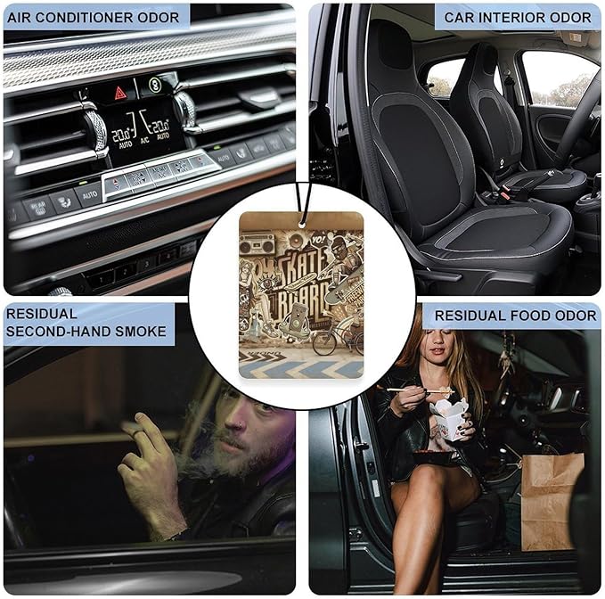 5PCS Car Air Freshener Hanging Personalized Double Sided Skate Duo Car Fresheners Long Lasting New Cars Scents Cute Automotive Freshies for Closets Drawers (tea)
