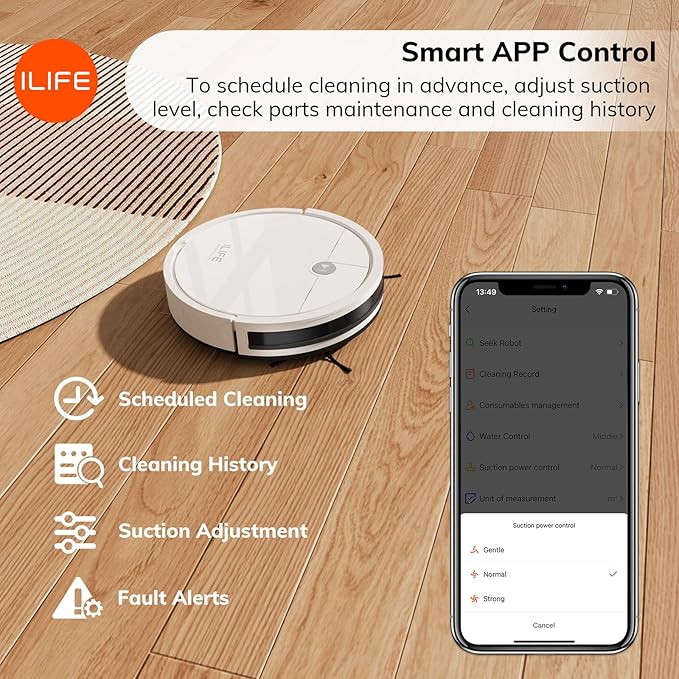 ILIFE X3 Robot Vacuum Cleaner Tangle-Free 3000Pa Suction 120 Min Runtime Self-Charging Robotic Vacuum 2.4GHz WiFi/App/Alexa Control Slim Quiet Ideal for Pet Hair and Hard Floors