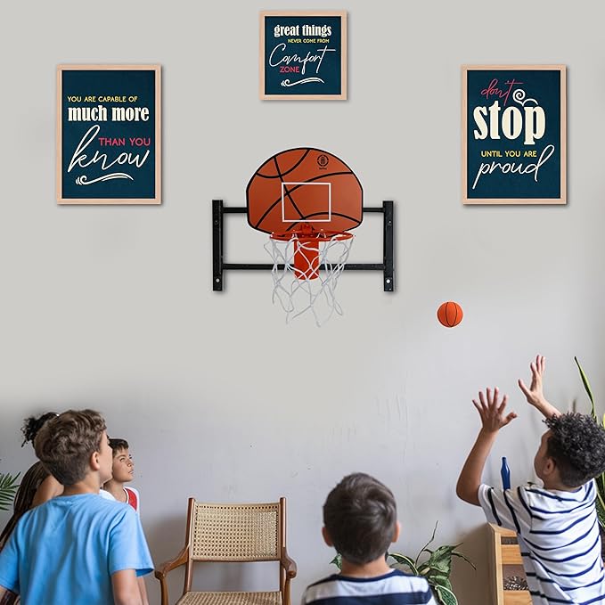 Basketball Trash Can Complete Set – Perfect Basketball Hoop Trash Can Fun Indoor Kids Trash Can and Unique Basketball Birthday Gift