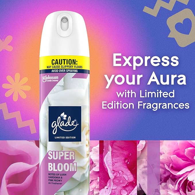 Glade Air Freshener Room Spray Super Bloom 8.3 oz 6 Count