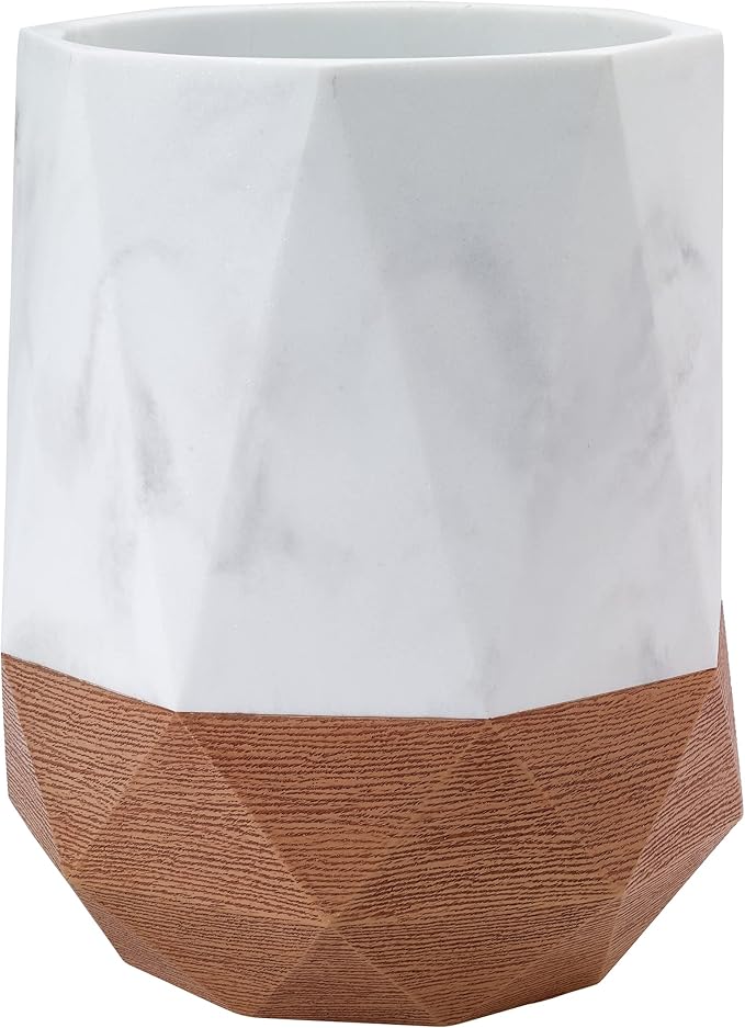 Avanti Linens Salerno Collection Decorative Wastebasket Gray