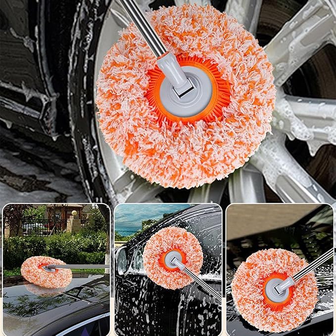 360° Rotatable Adjustable Cleaning Mop with 3 Reusable Heads for Floor Walls Ceilings Window