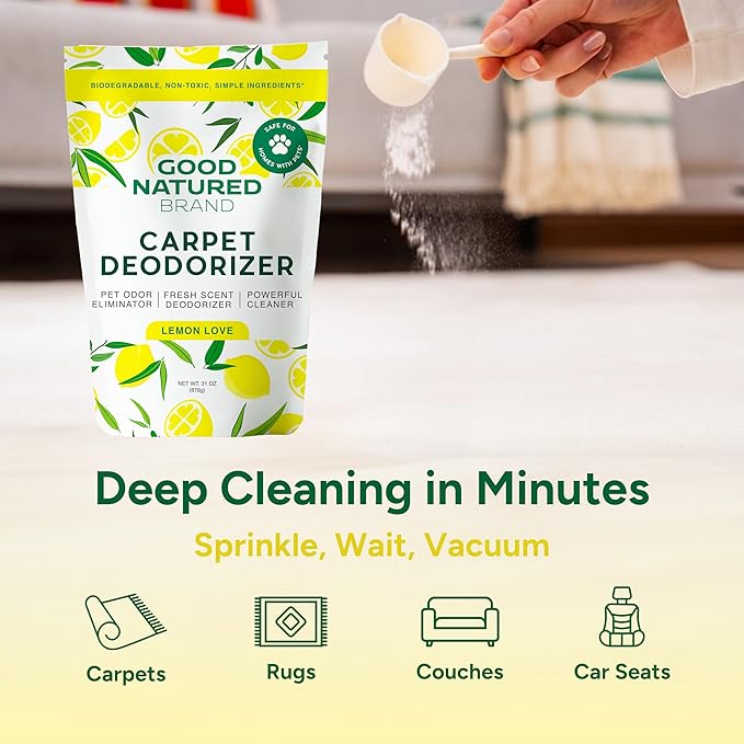 Good Natured Brand | Carpet Deodorizer 31 oz Lemon Love &amp All-Purpose Cleaner Concentrate 16 oz Lemon Love
