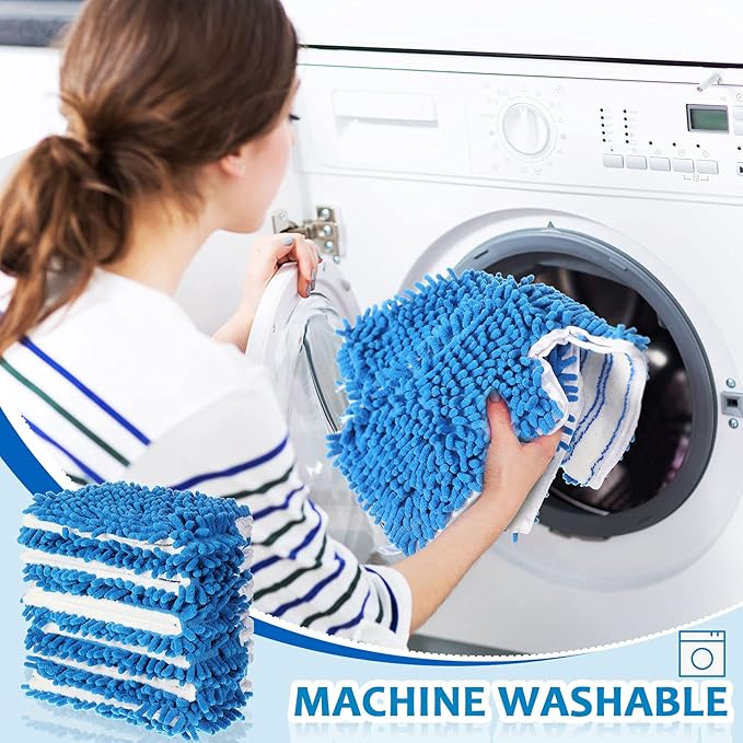Chengu 6 Pieces Microfiber Flip Mop Refills Replacement Heads Double Sided Cleaning Pads Machine Washable Mop for Dry and Wet Kitchen Home Use