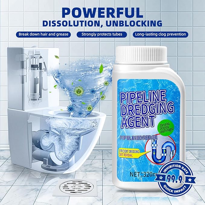 3PC Drain Clog Remover Pipeline Dredging Agent Powerful Quick Cleaning Drain Toilet Cleaner Tool Unclog Toilet Clog And Kitchen Sink Pipe Unblocker Powder