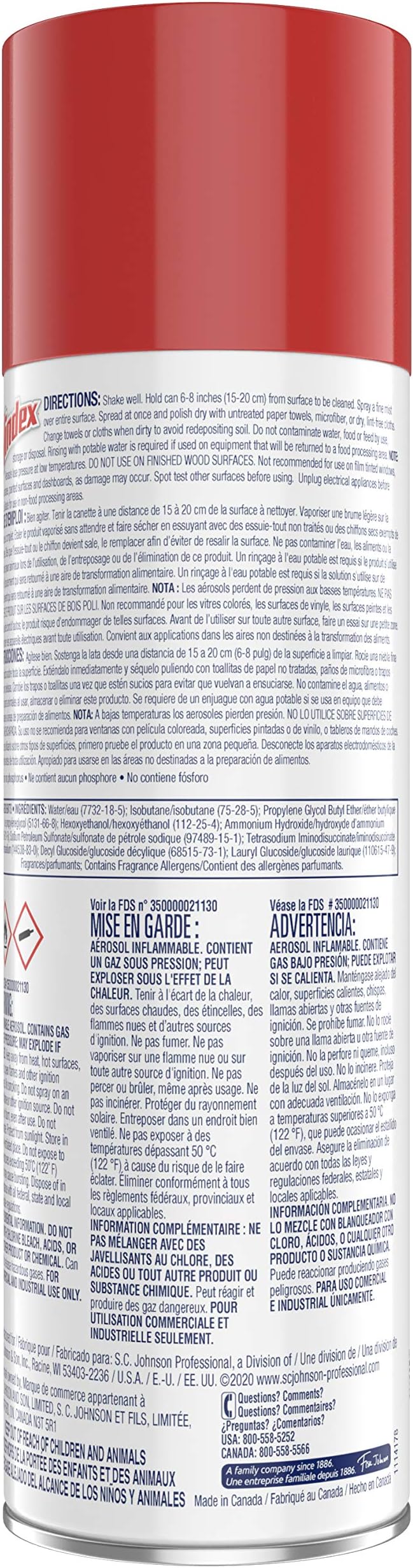 SC Johnson Professional Windex Foaming Glass Cleaner Fresh 20 oz Aerosol Spray 6/Carton (333813)