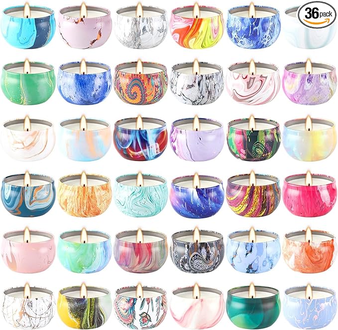 36 Pack Scented Candles Set for Home Relaxing Stress Relief Aromatherapy - Natural Soy Wax and Fragrance - Gifts for Women Mom Best Friend Wife Birthday