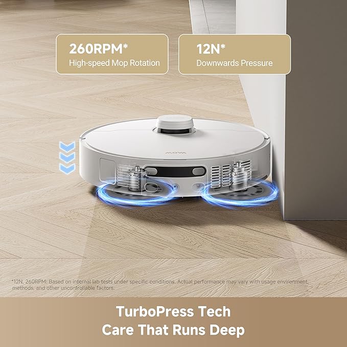Mova P10 Pro Ultra Gen 2 Robot Vacuum and Mop 26000Pa Suaction 212°F Hot Water Auto Mop Washing 1-Hour Hot Air Drying Extenable Mop All-in-One Dock Triple Anti-Tangle System for Home