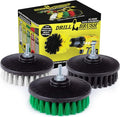Drillbrush Construction Tools - Soft Medium Ultra Stiff - 3 Scrub Brush Kit - Threaded 5/16 x 24 - Fits Electric - Cordless - Air Pneumatic - Dual Action Orbital Polisher Machine - Rotary - Buffer