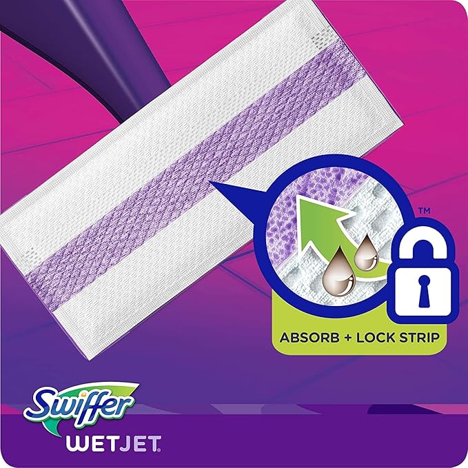Swiffer WetJet Hardwood Floor Cleaner Spray Mop Pad Refill Multi Surface 12 Count (Packaging May Vary) (Pack of 4)