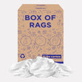 Recycled White Sheeting Cleaning Rags (50 lbs. Box) – Lint Free White Cotton Cloths for Manufacturing | Automotive | Janitorial | Shop Rags Bulk - Multipurpose