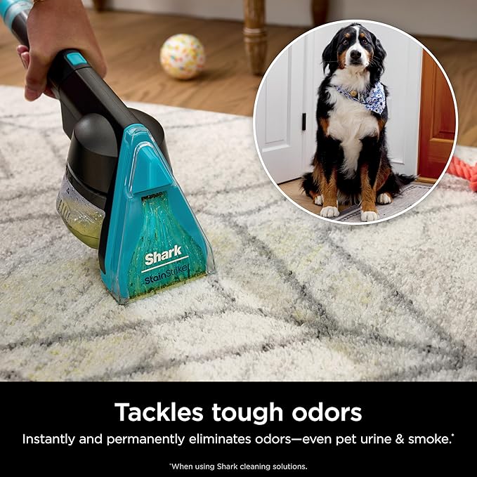 Shark EX301 CarpetXpert HairPro Pet with StainStriker Corded Upright Deep Carpet Rug &amp Upholstery Cleaner Pet Stain Remover Gray (Renewed)