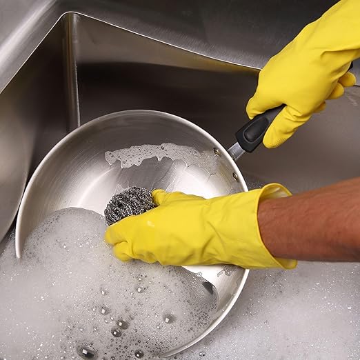 Boardwalk Stainless Steel Scrubber Large Size 2.5 x 2.75 Steel Gray 12/Carton