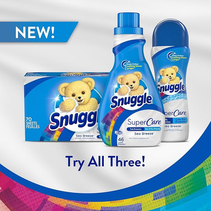 Snuggle SuperCare In-Wash Scent Booster Beads Sea Breeze Fade Protection and Color Run Protection 9 Ounce 4 Count