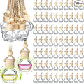 Inbagi 100 Pcs 10ml Car Hanging Perfume Bottle Car Air Freshener Empty Glass Diffuser Bottles Hanging Fragrance Perfume Pendant Refillable Aromatherapy Essential Oils Bottle Auto Ornaments Decor