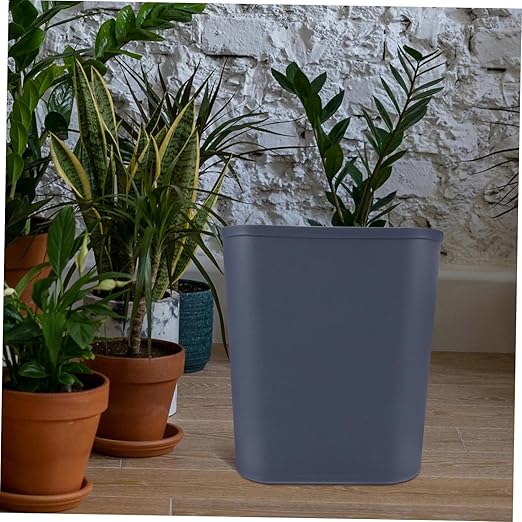 LIFKOME Square Basket 15l Wastebasket for Office Bathroom Kitchen Compact Grey