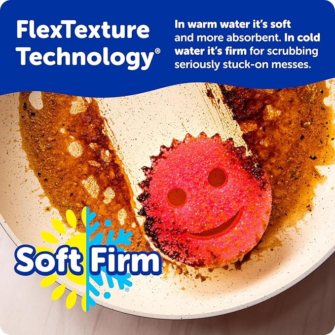 Scrub Daddy 6 Kitchen Sponges &amp 1 Daddy Caddy Dish Sponge Holder - BPA Free &amp Made with Polymer Foam - Stain &amp Odor Resistant Scratch-Free Multipurpose Scrubbers