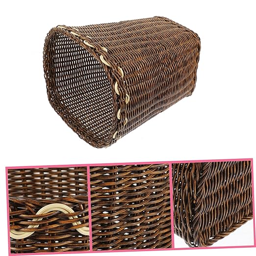 Homoyoyo Woven Trash Can for Multi-Function Decorative Waste Basket Compact Seagrass Design for Stylish Storage and Recycling Chic Organizer for Space