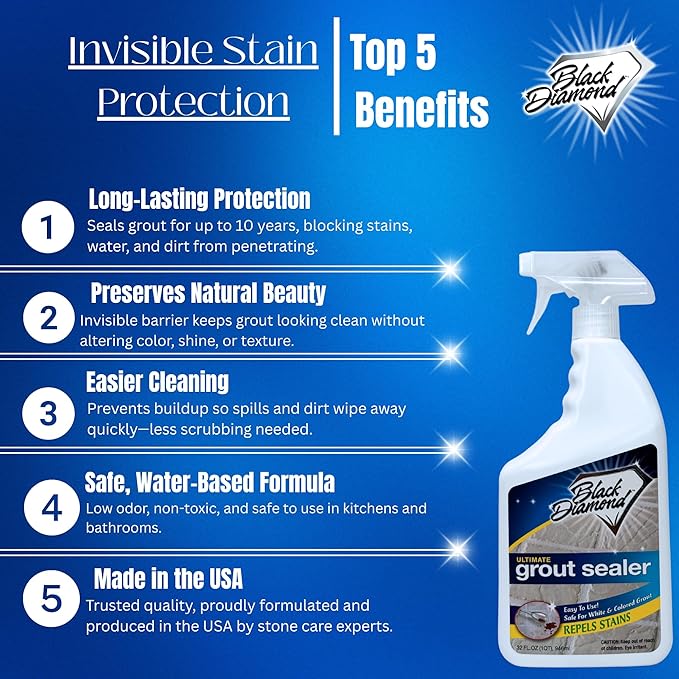 ULTIMATE GROUT SEALER – Professional Strength Tile Stone &amp Grout Protection for Showers Floors &amp Backsplashes | Easy-Clean Stain &amp Moisture Repellent – Low Odor Contractor Grade (Gallon