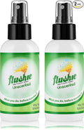 Flushie Pre-Toilet Spray Poop Spray Travel Size Toiletries Bathroom Spray for Toilet Traveling Essentials Poop deodorizer Poop Odor eliminator 4oz (Unscented 2 Pack)