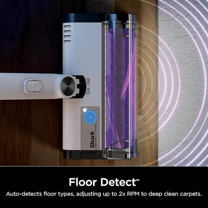 Shark Detect Clean &amp Empty Auto-Empty System - Lightweight Cordless Vacuum Cleaner with HEPA Filter Portable Handheld Attachment Crevice Tool Ideal Stick Vacuum for Pet Hair White IW3511