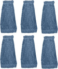 KLEEN HANDLER HEAVY DUTY Commercial Mop Head Replacement Wet Industrial Blue Cotton Looped End String Cleaning Mop Head Refill (Pack of 6)